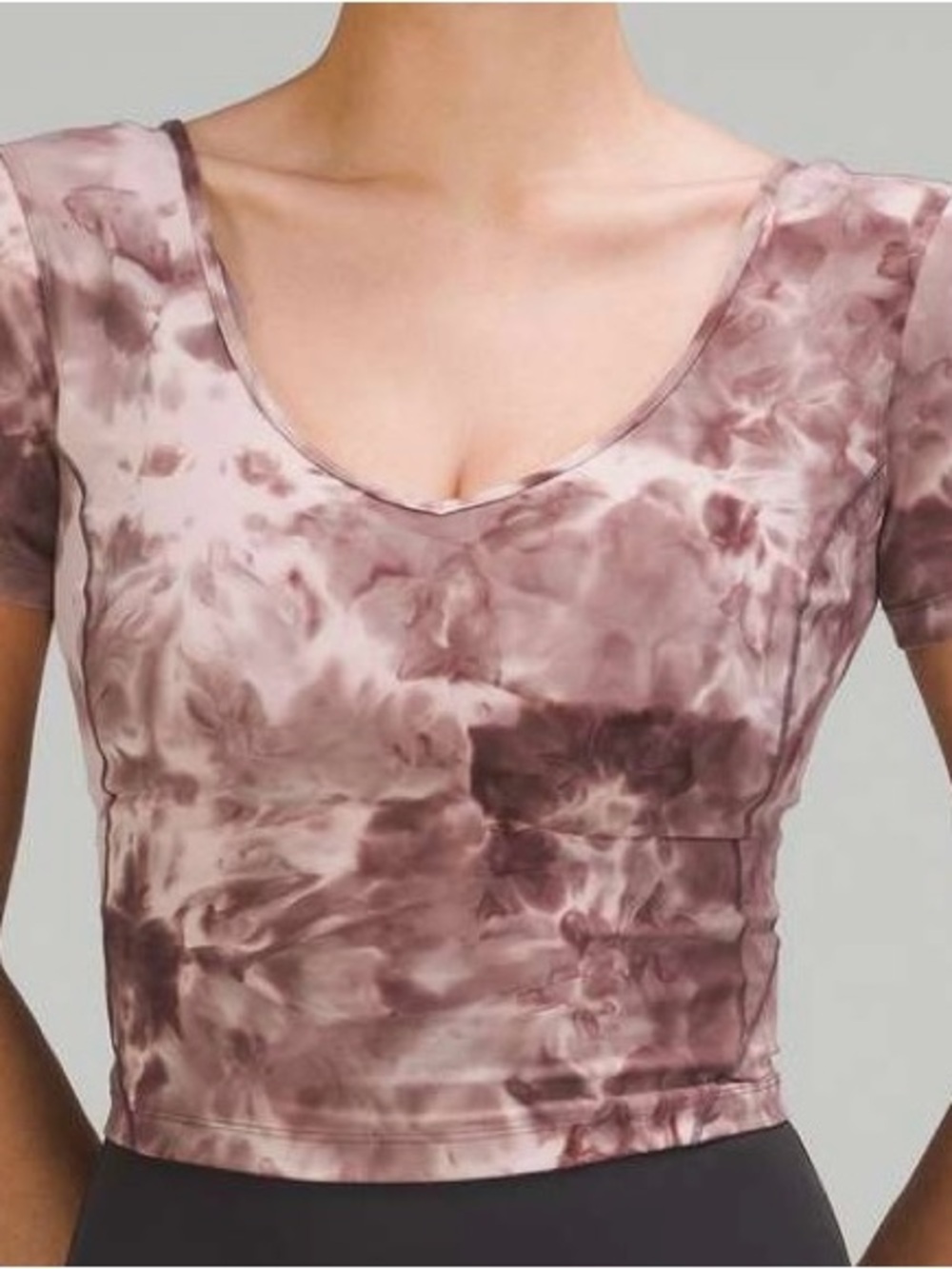 Lululemon Align Crop Tee in the Diamond Dye Mink Berry Lunar Rock